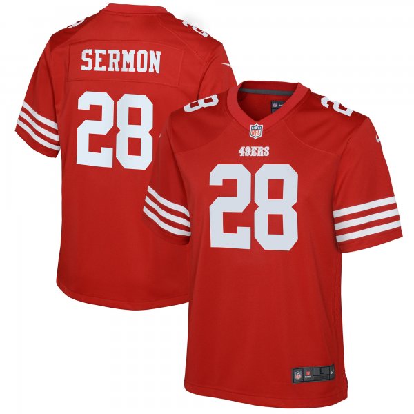 Youth San Francisco 49ers Trey Sermon Nike Scarlet Game Jersey