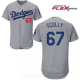 Men's Los Angeles Dodgers #67 Vin Scully Gray Sportscaster Alternate Stitched Majestic Flex Base MLB Jersey