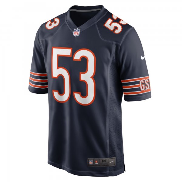 Men's Chicago Bears TJ Edwards Nike Navy Game Player Jersey