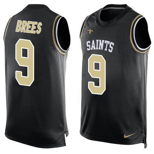 Nike New Orleans Saints #9 Drew Brees Black Team Color Men's Stitched NFL Limited Tank Top Jersey