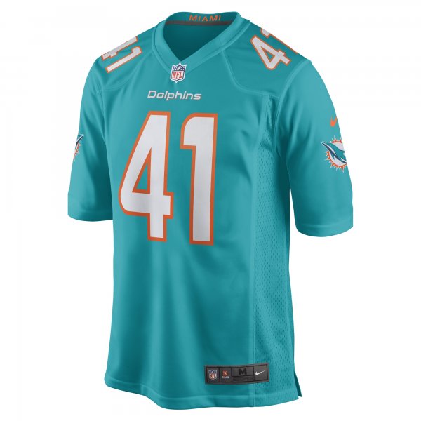 Men's Miami Dolphins Channing Tindall Nike Aqua Game Player Jersey