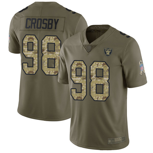 Las Vegas Raiders #98 Maxx Crosby Olive/Camo Men's Stitched NFL Limited 2017 Salute To Service Jersey