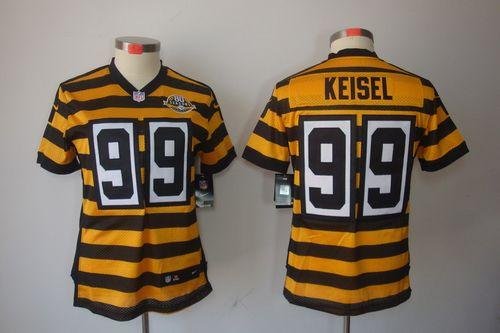 Nike Pittsburgh Steelers #99 Brett Keisel Yellow/Black Alternate Women's Stitched NFL Limited Jersey