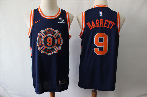 Men's New York Knicks #9 RJ Barrett Navy Swingman City Edition NBA Jersey