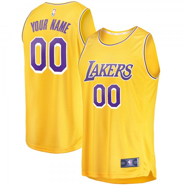 Men's Los Angeles Lakers Fanatics Gold Fast Break Custom Replica Jersey - Icon Edition