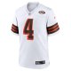 Men's Cleveland Browns Deshaun Watson Nike White Alternate Game Jersey