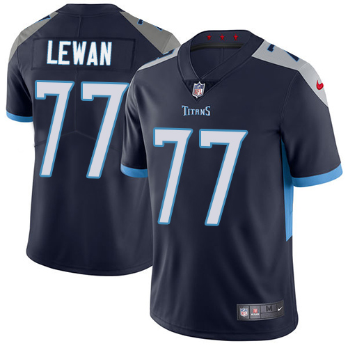 Men's Nike Tennessee Titans #77 Taylor Lewan Navy Blue Team Color Stitched NFL Vapor Untouchable Limited Jersey