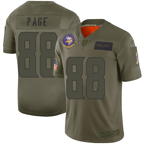 Men's Minnesota Vikings #88 Alan Page Camo Stitched NFL Limited 2019 Salute To Service Jersey