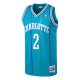 Men's Charlotte Hornets Larry Johnson Mitchell & Ness Teal 1992/93 Hardwood Classics Swingman Jersey