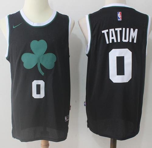 Men's Nike Boston Celtics #0 Jayson Tatum Black Stitched Swingman NBA Jersey