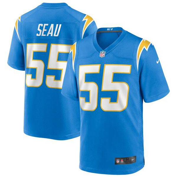 Men's Nike Los Angeles Chargers #55 Junior Seau Powder Blue NFL Limited Retired Player Jersey