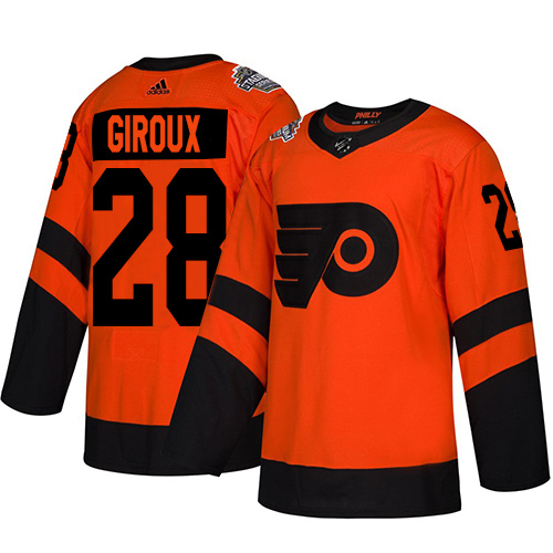 Adidas Philadelphia Flyers #28 Claude Giroux Orange 2019 Stadium Series Stitched NHL Jersey