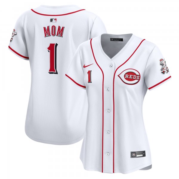 Women's Cincinnati Reds Nike White #1 Mom Home Limited Jersey