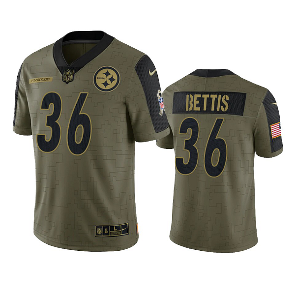 Pittsburgh Steelers Jerome Bettis Olive 2021 Salute To Service Men's Limited NFL Jersey