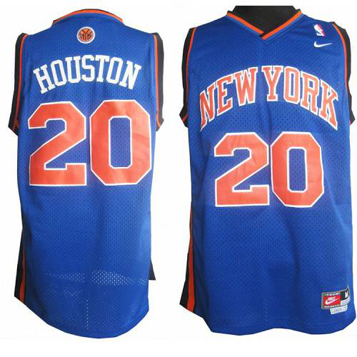 Men's New York Knicks #20 Allan Houston Blue Throwback Stitched NBA Jersey