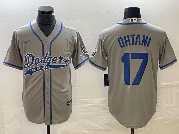 Men's Los Angeles Dodgers #17 Nike Grey Shohei Ohtani Ohtani Jersey