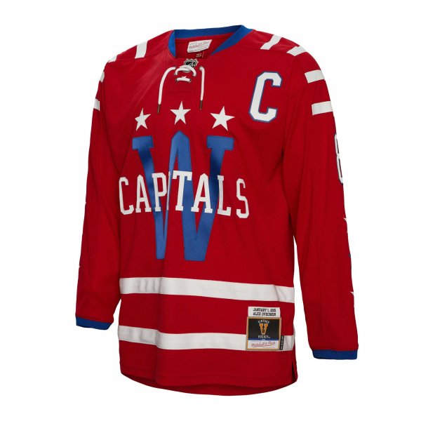 Men's Washington Capitals Alexander Ovechkin Mitchell & Ness Red Captain Patch 2015 Winter Classic Blue Line Player Jersey