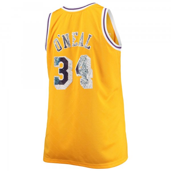 Men's Los Angeles Lakers Shaquille O'Neal Mitchell & Ness Gold Big & Tall 1996-97 NBA 75th Anniversary Diamond Swingman Jersey