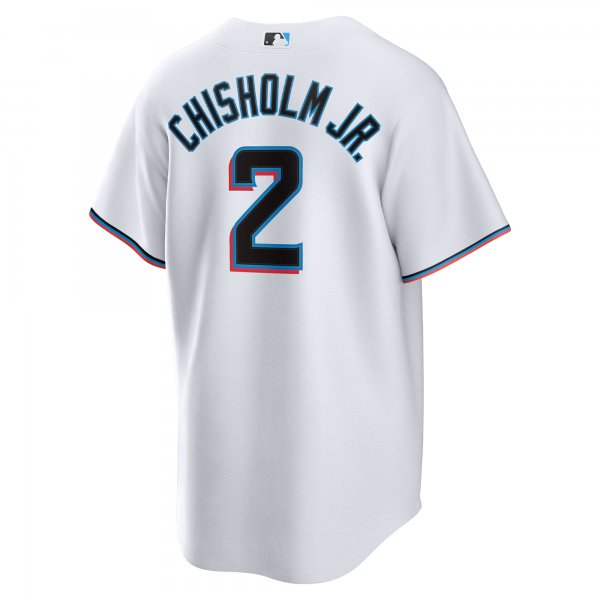 Men's Miami Marlins Jazz Chisholm Jr. Nike White Home Replica Player Jersey