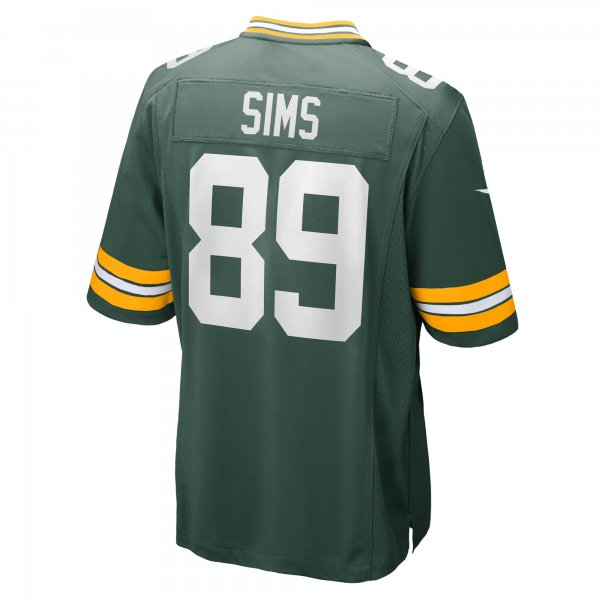 Men's Green Bay Packers Ben Sims Nike  Green Team Game Jersey