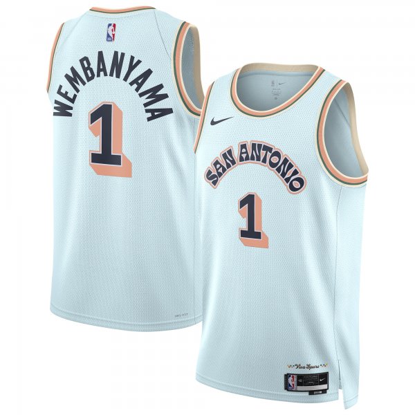 Victor Wembanyama #1 San Antonio Spurs Nike Unisex 2024/25 Swingman City EditionLight Blue Player Jersey