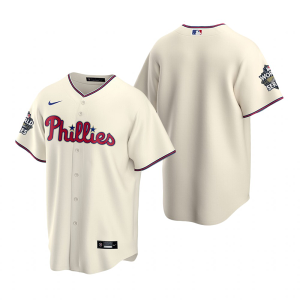 Men's Philadelphia Phillies Cream 2022 World Series Cool Base Jersey