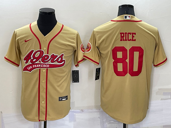 Men's San Francisco 49ers #80 Jerry Rice Stitched Baseball Cool Base Jersey