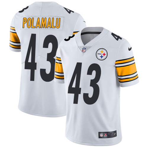 Nike Pittsburgh Steelers #43 Troy Polamalu White Youth Stitched NFL Vapor Untouchable Limited Jersey