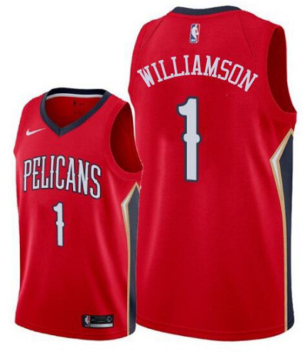 Men's Nike New Orleans Pelicans #1 Zion Williamson Red Swingman NBA Jersey