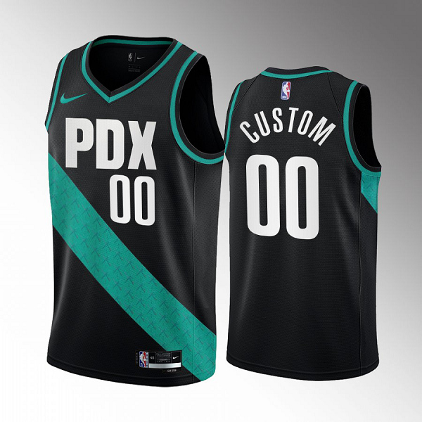 Portland Trail Blazers Custom #00 Black 2022-23 City Edition Jersey