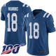 Men's Indianapolis Colts #18 Peyton Manning Royal Blue Team Color Stitched NFL 100th Season Vapor Limited Jersey