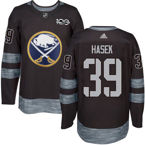 Adidas Buffalo Sabres #39 Dominik Hasek Black 1917-2017 100th Anniversary Stitched NHL Jersey