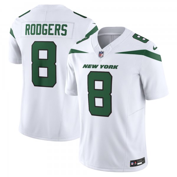 Men's New York Jets Aaron Rodgers Nike Spotlight White Vapor F.U.S.E. Limited Jersey