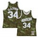 Men's Houston Rockets Hakeem Olajuwon Mitchell & Ness Camo Hardwood Classics 1993/94 Ghost Green Swingman Jersey