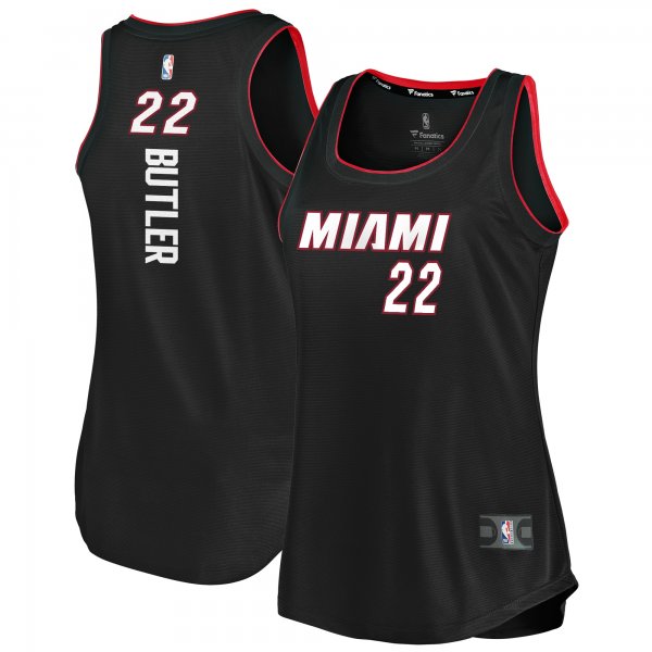 Women's Miami Heat Jimmy Butler Fanatics Black Fast Break Team Tank Jersey - Icon Edition