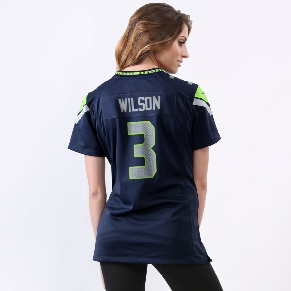 Women's Seattle Seahawks Russell Wilson Nike College Navy Game Player Jersey