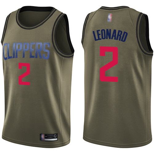 Los Angeles Clippers #2 Kawhi Leonard Green NBA Swingman Salute to Service Jersey