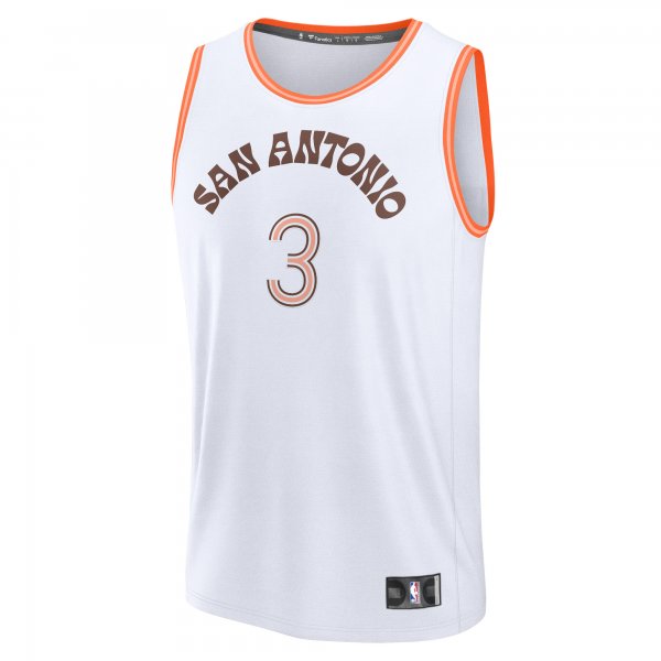 Men's San Antonio Spurs Keldon Johnson Fanatics White Fast Break Jersey - City Edition