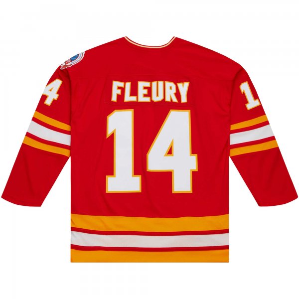 Men's Calgary Flames Theoren Fleury Mitchell & Ness Red  1988/89 Blue Line Player Jersey