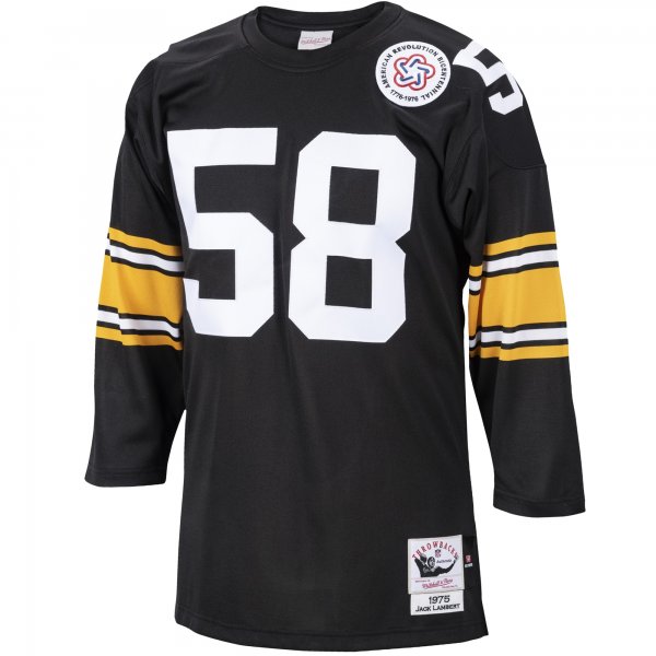 Men's Pittsburgh Steelers 1975 Jack Lambert Mitchell & Ness Black Throwback Retired Player Jersey