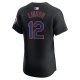 Men's New York Mets Francisco Lindor Nike Black Alternate Elite Player Jersey