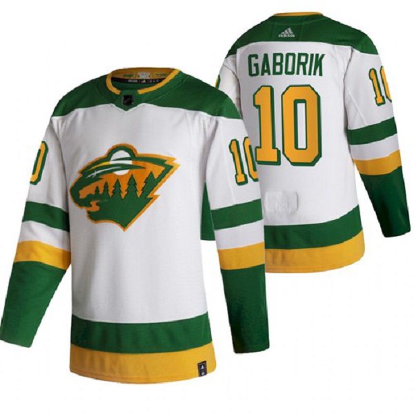 Men's Minnesota Wild Marian Gaborik 2021 Reverse Retro White Jersey