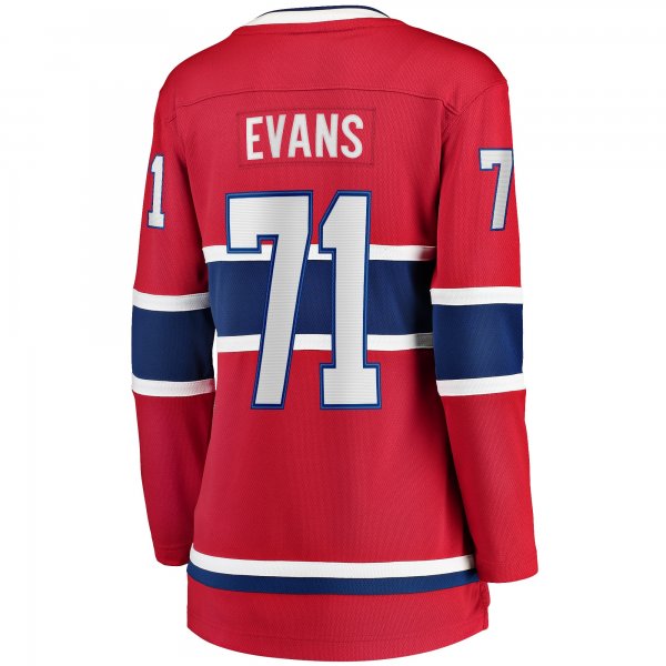 Women's Montreal Canadiens Jake Evans Fanatics Red Home Breakaway Player Jersey