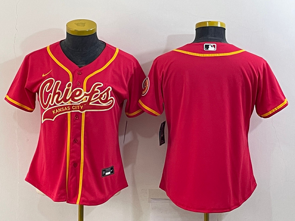 Women's Kansas City Chiefs Blank Red Stitched Baseball Cool Base Jersey