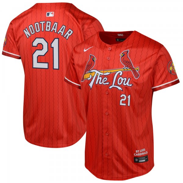 Youth Nike St. Louis Cardinals #21 Lars Nootbaar Red 2024 City Connect Limited Player Jersey