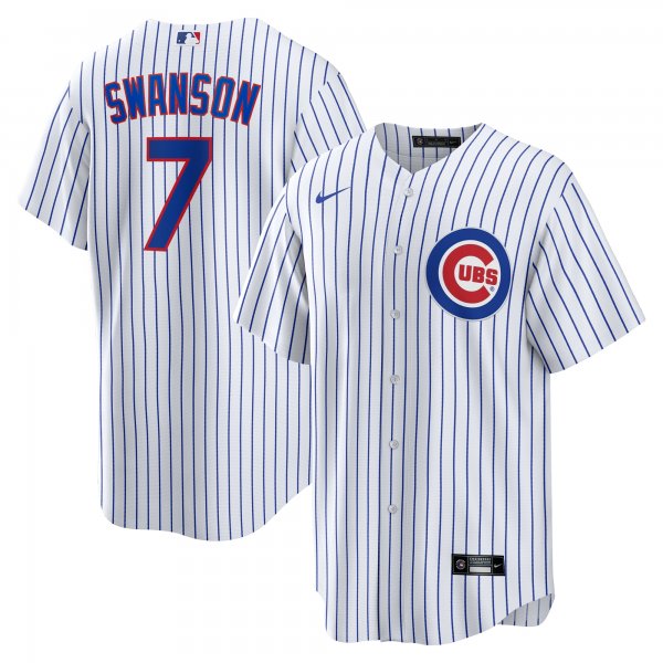 Men's Chicago Cubs Dansby Swanson Nike White Replica Player Jersey