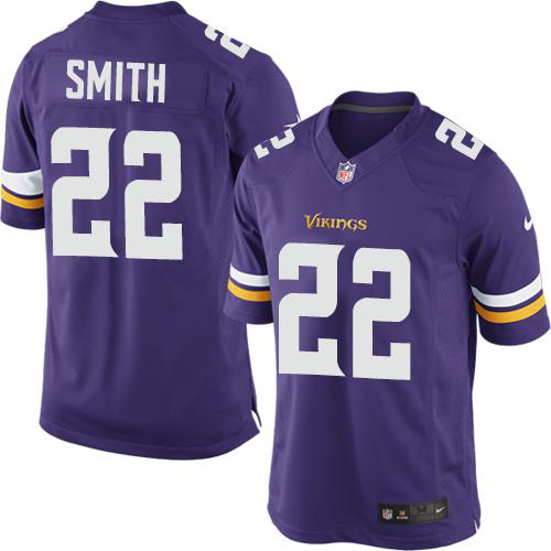 Nike Minnesota Vikings #22 Harrison Smith Purple Team Color Men's Stitched NFL Limited Jersey