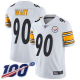 Pittsburgh Steelers #90 T. J. Watt White Men's Stitched NFL 100th Season Vapor Limited Jersey