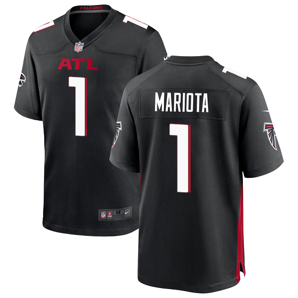 Men's Nike Atlanta Falcons MARCUS MARIOTA #1 Throwback Game NFL Jersey - Black