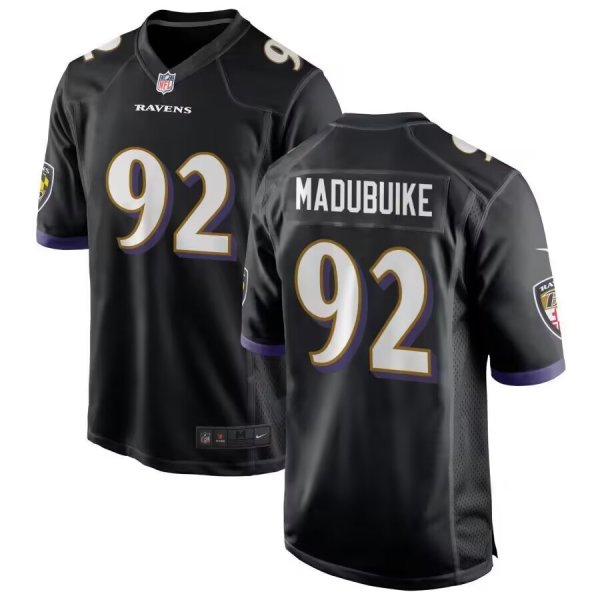 Men's Baltimore Ravens #92 Justin Madubuike Nike Black Limited  Player Jersey